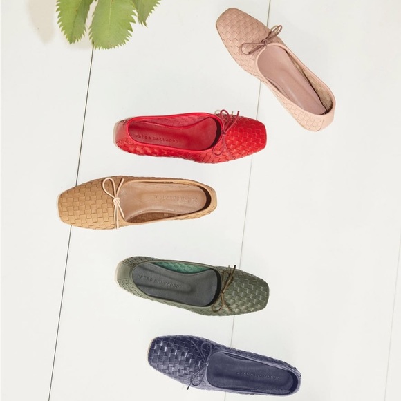 Freda Salvador Jada Square Toe Woven Ballet Flat Size 9 Dusty Pink - Picture 2 of 8